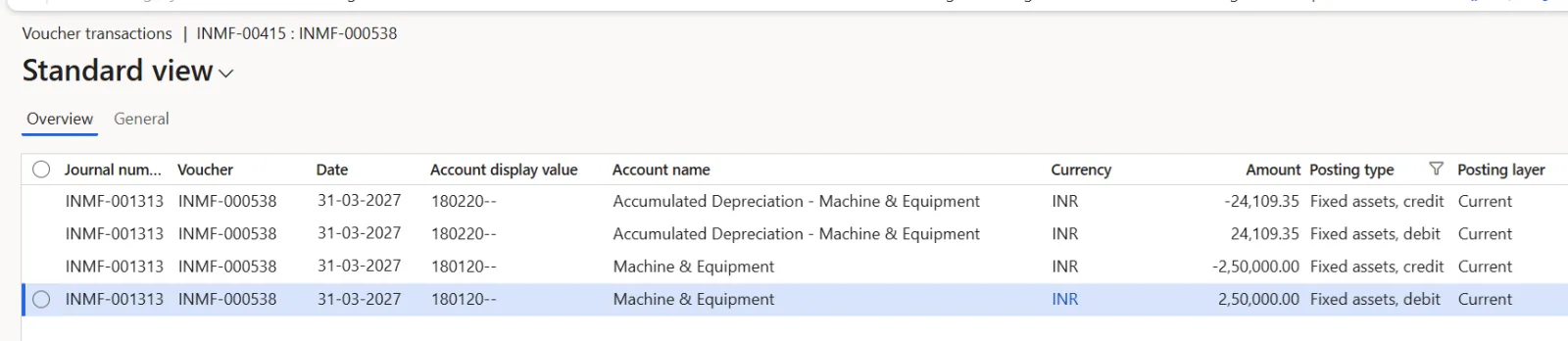 Asset split voucher – same group