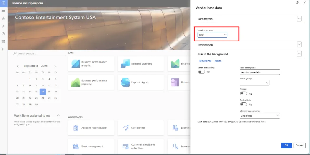 Screenshot — Vendor Base Data
