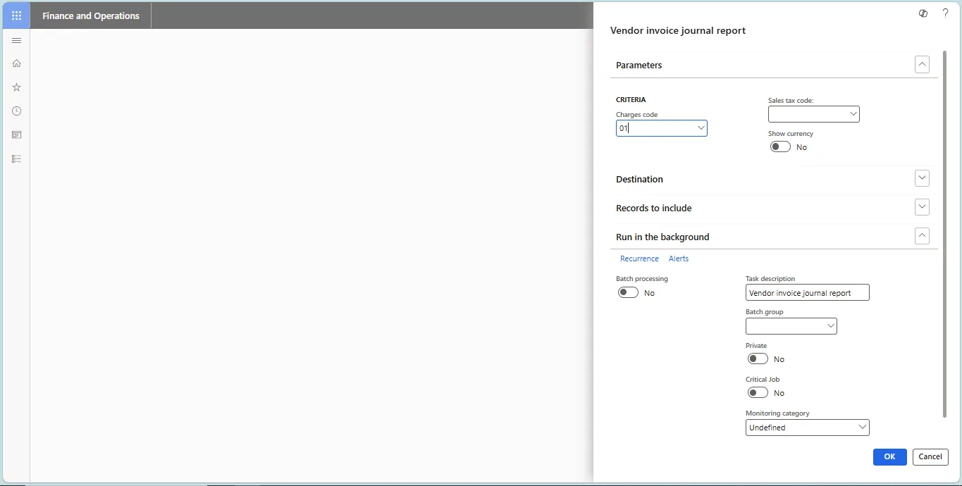 Screenshot — Vendor Invoice Journal