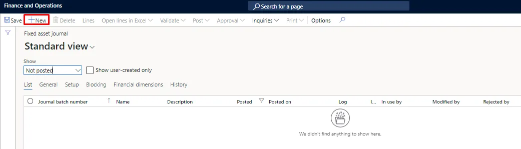 Screenshot — Depreciation on Fixed Assets