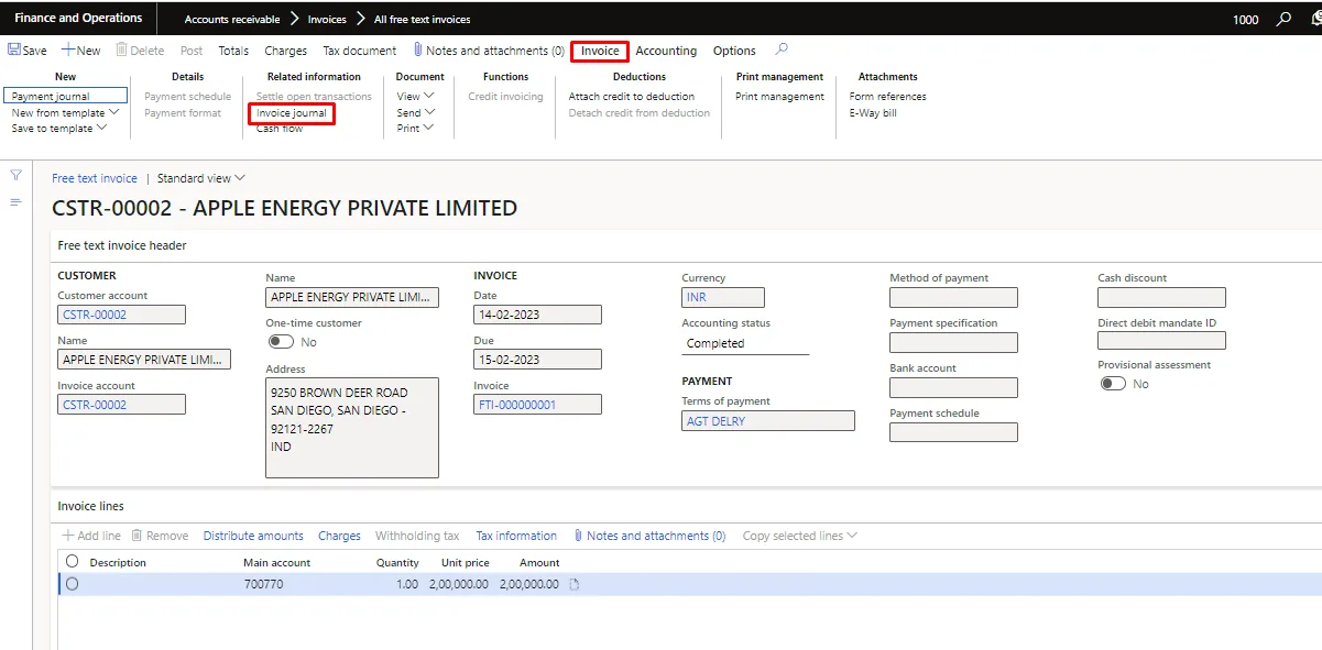 Screenshot — Fixed asset Disposal - Sale
