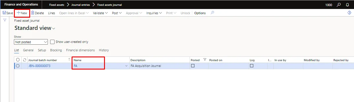 Screenshot — Fixed asset Disposal - scrap