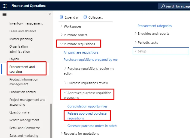 Screenshot — Acquisition of Fixed Assets