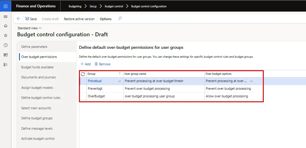 Screenshot — Over Budget Permission