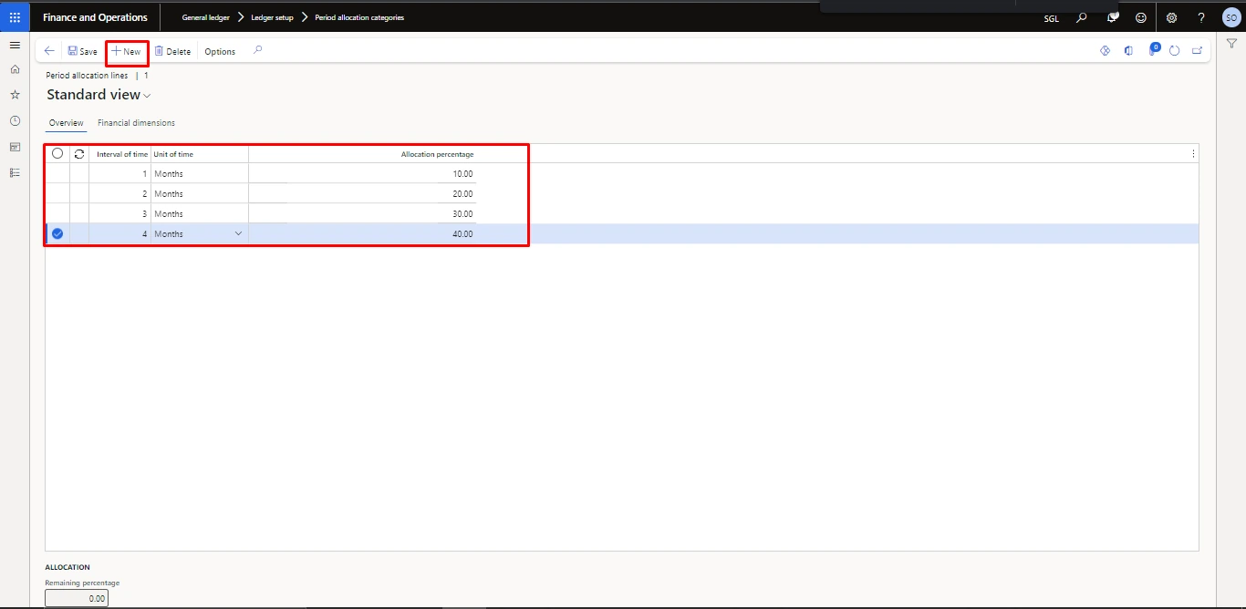 Screenshot — Procedure: Creating Period Key (Allocate Across Period)