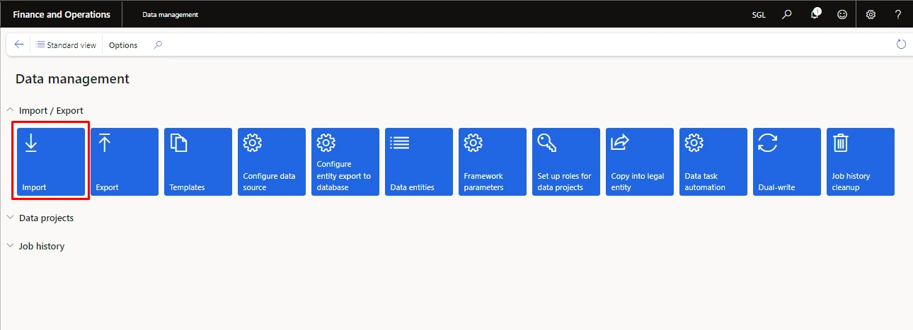 Screenshot — Importing The Budget Register Entries