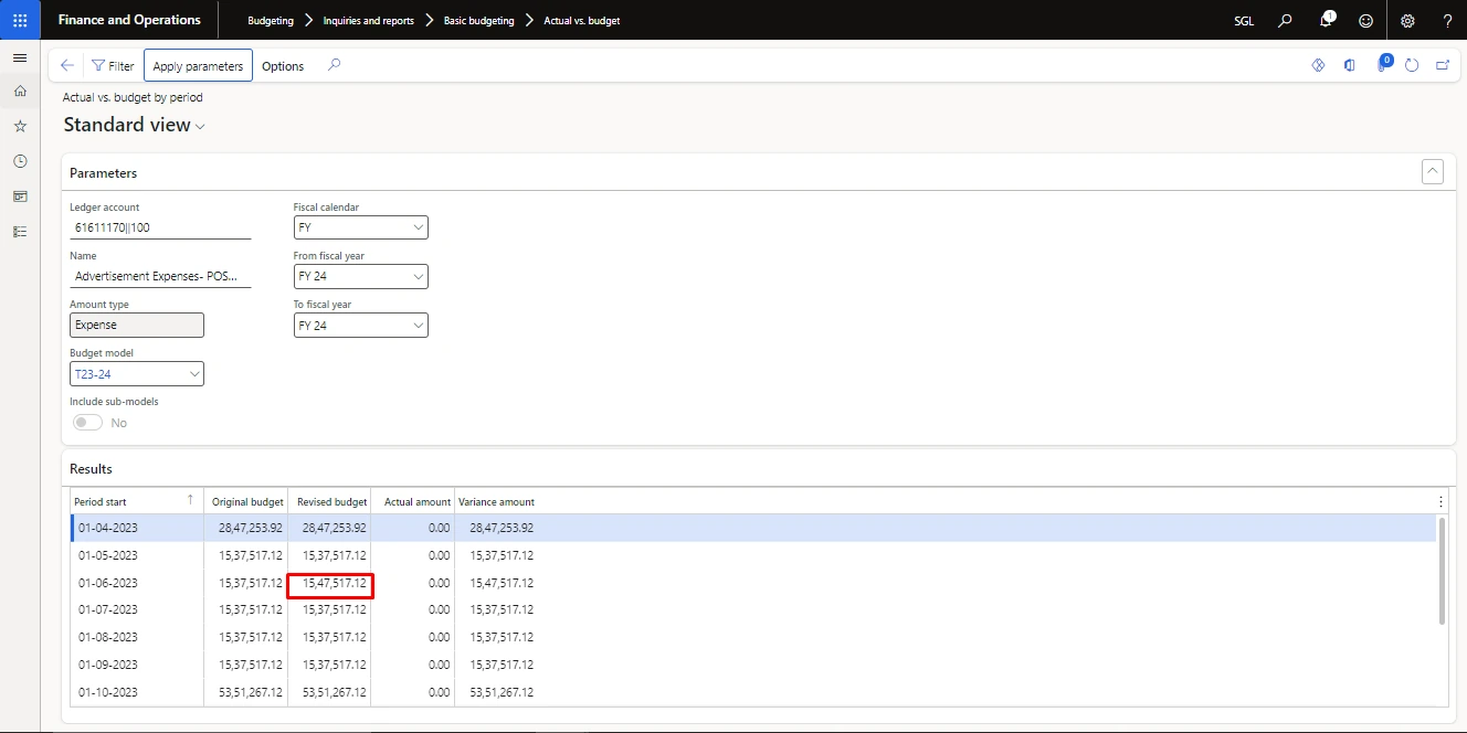 Screenshot — Within Group Transfer