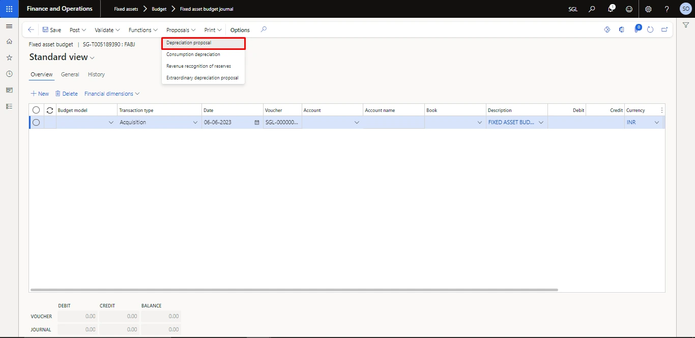 Screenshot — Accumulated Depreciation