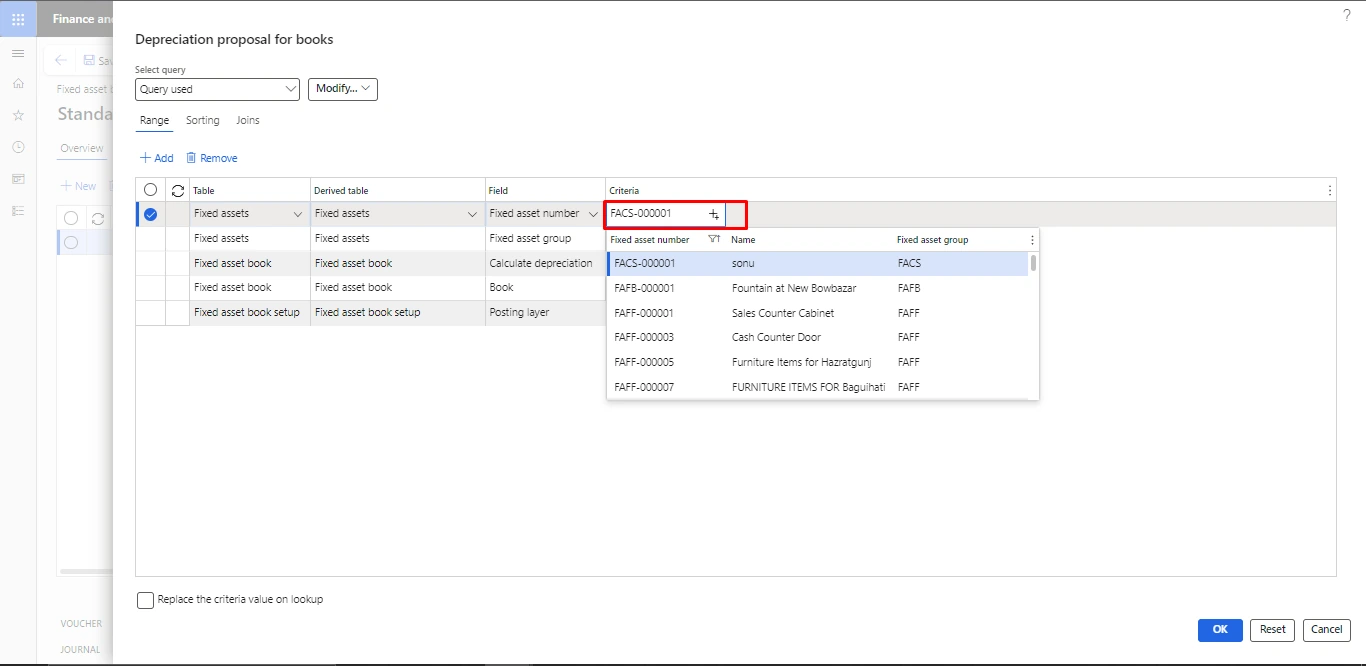 Screenshot — Accumulated Depreciation