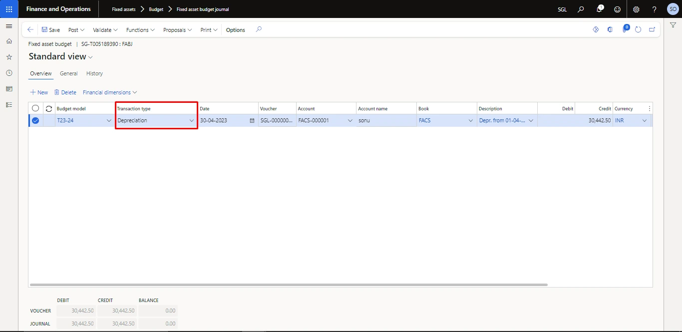 Screenshot — Accumulated Depreciation