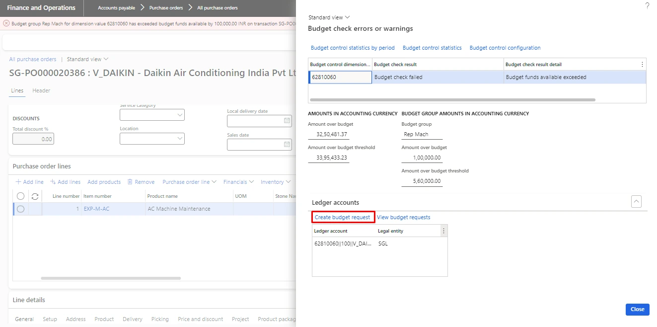 Screenshot — Attaching The Attachment During Creating The Budget Request On Purchase Order
