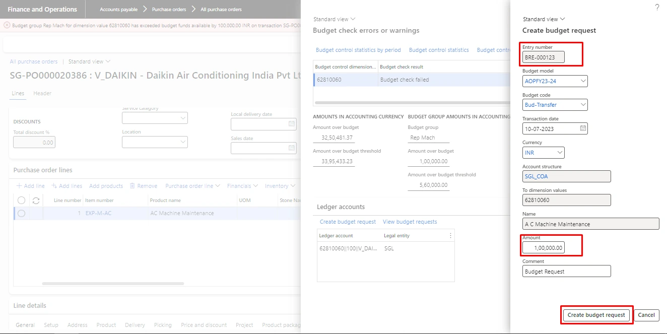 Screenshot — Attaching The Attachment During Creating The Budget Request On Purchase Order