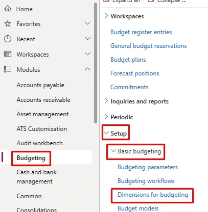 Screenshot — Dimensions For Budgeting
