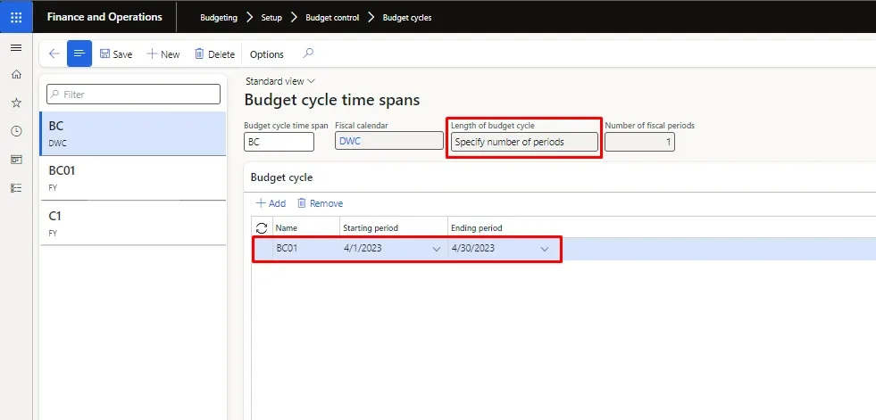 Screenshot — Budget Cycle