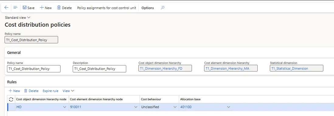 Screenshot — Allocation Setup