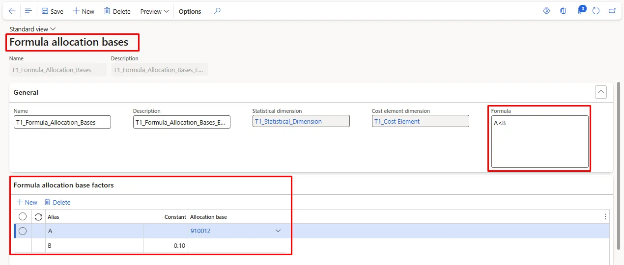 Screenshot — Allocation Setup