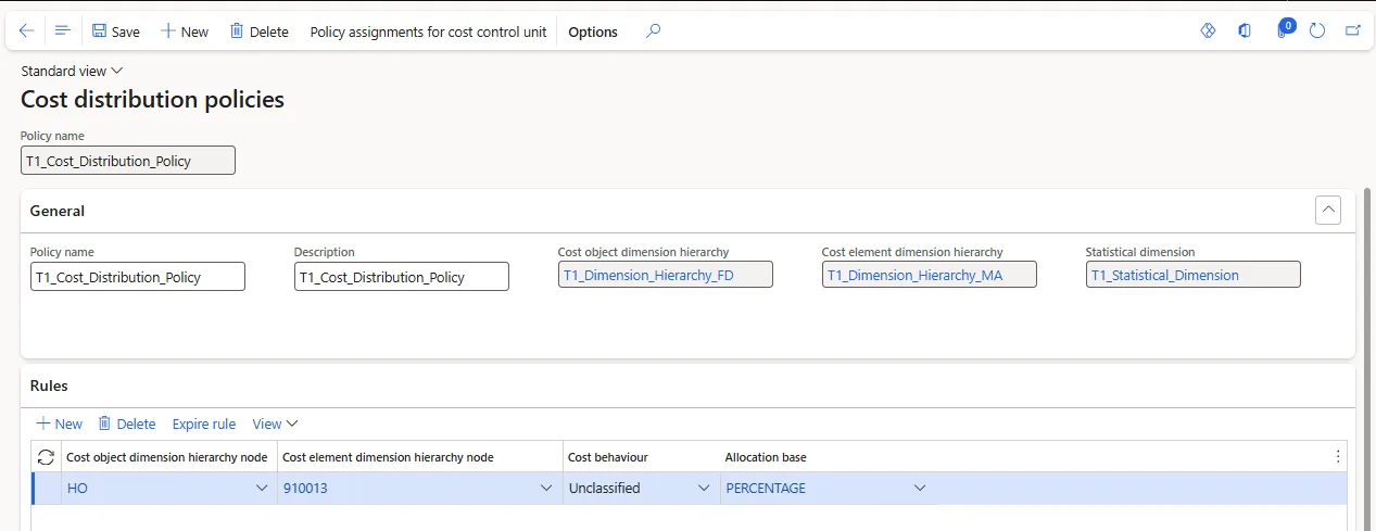 Screenshot — Allocation Setup