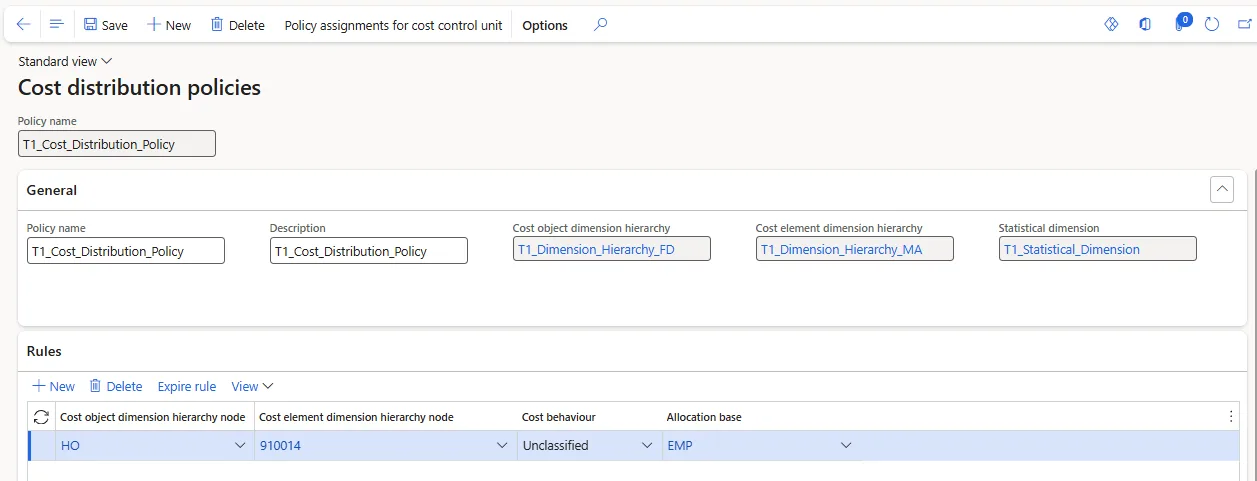 Screenshot — Allocation Setup