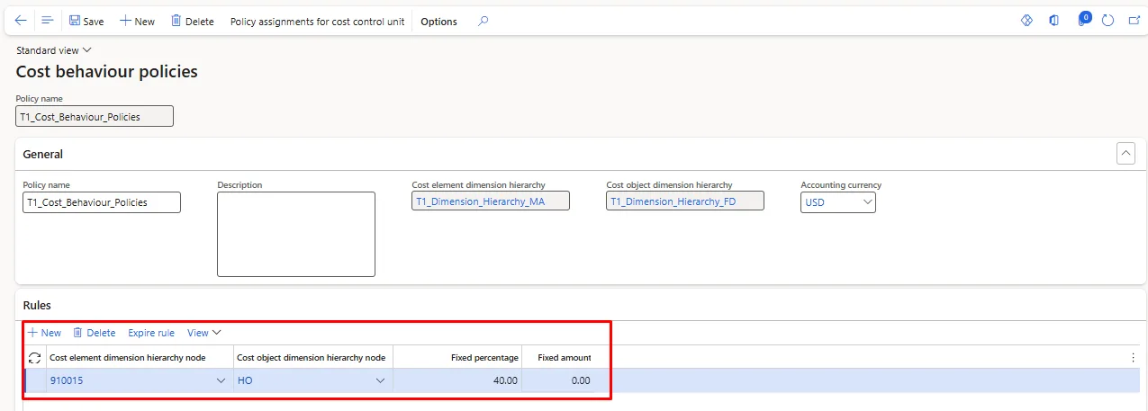 Screenshot — Allocation Setup