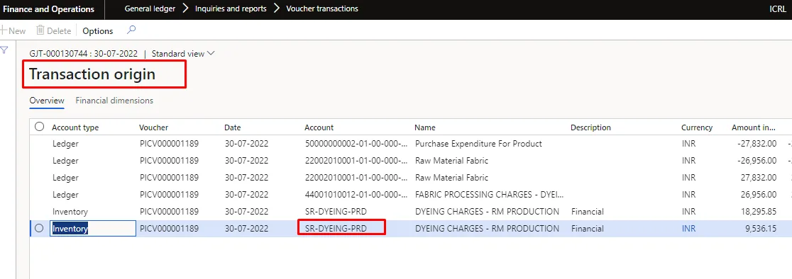 Transaction origin for the voucher