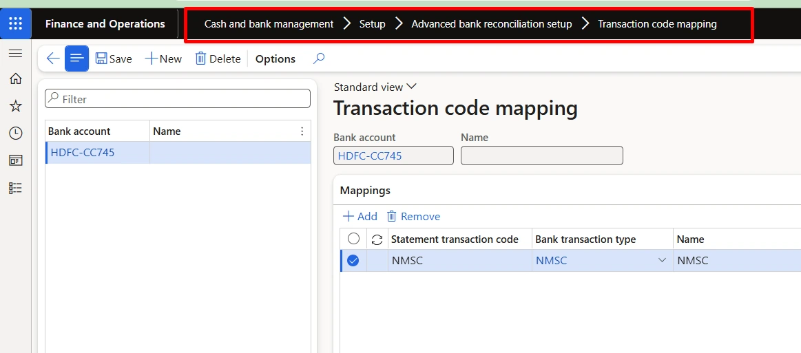 Screenshot — 3.6 Transaction code mapping