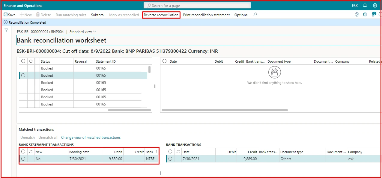 Marking transactions for reversal on the worksheet