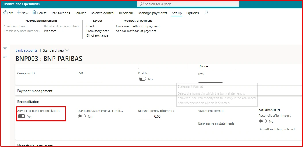 Reverting a bank account to simple reconciliation
