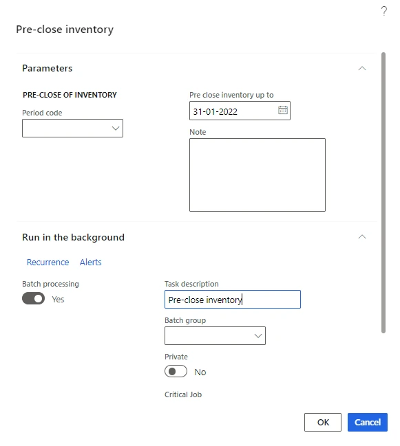The pre-closing dialog