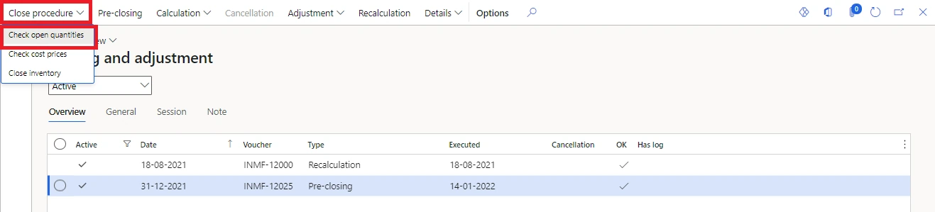 Screenshot — 6.4 Step 2 — Check open quantities