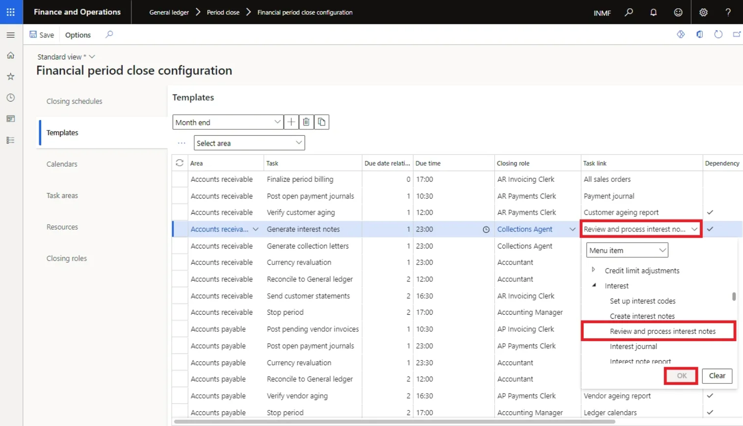 Attaching a navigation link to a task