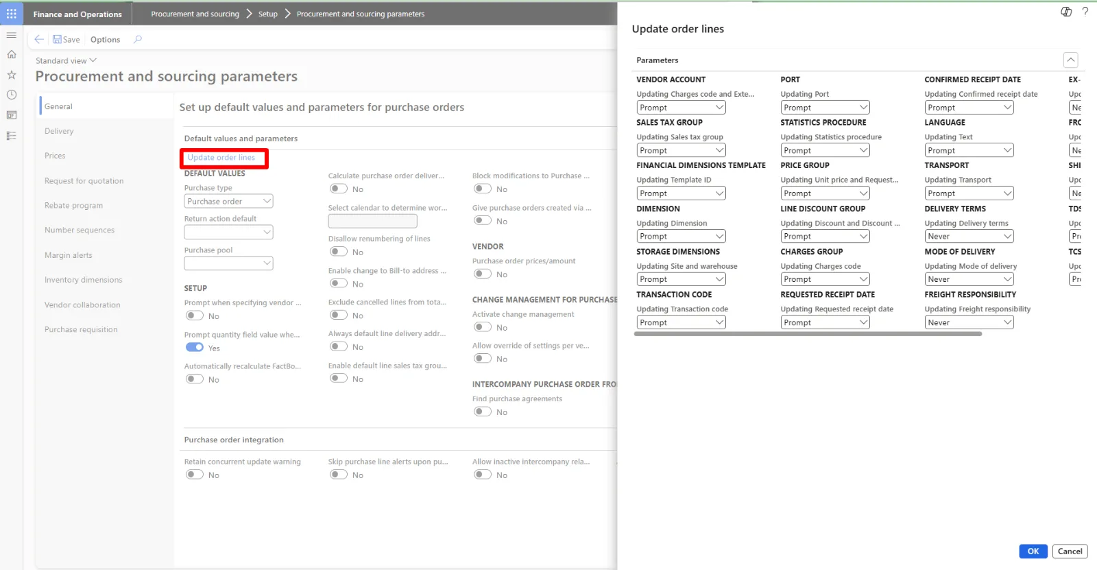 Screenshot — Update order lines
