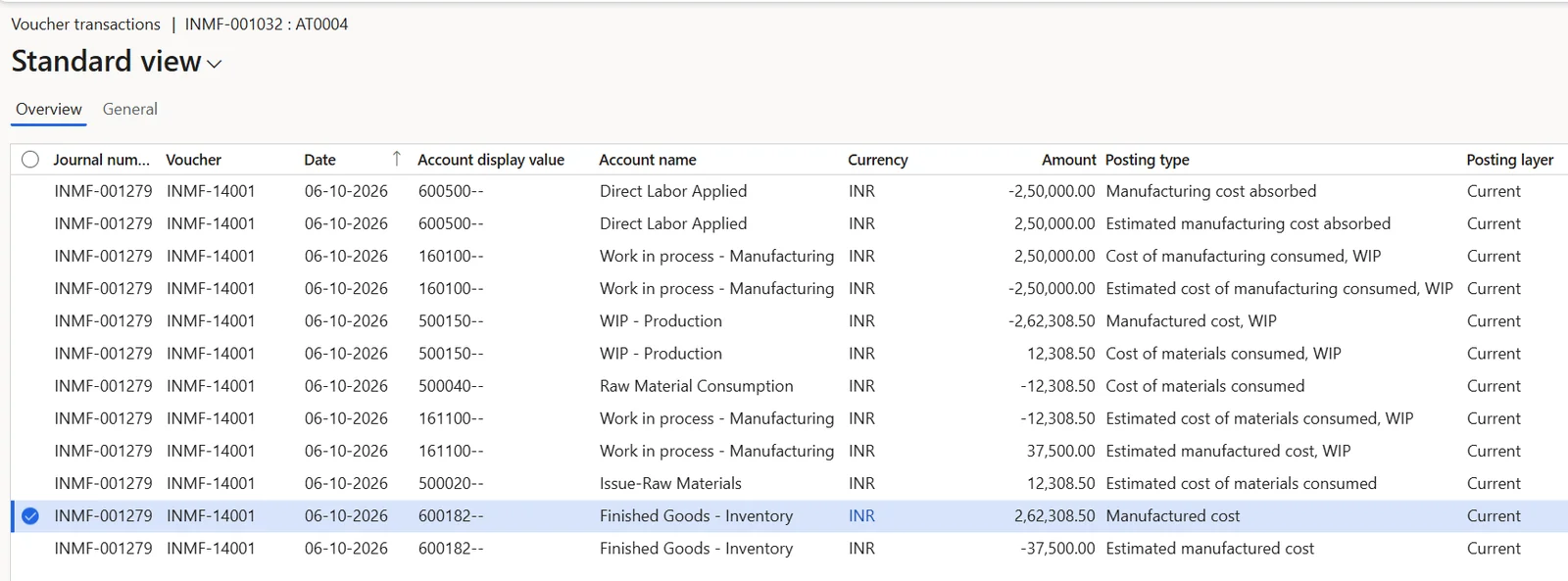 Voucher transactions – End