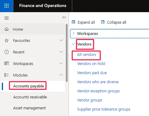 Screenshot — Procedure: Create a Vendor