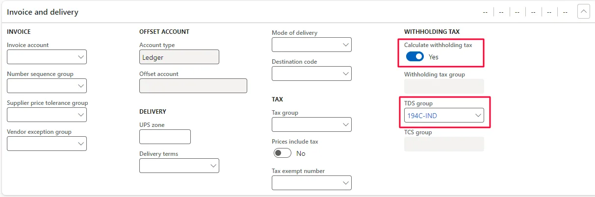 Screenshot — Invoice and delivery