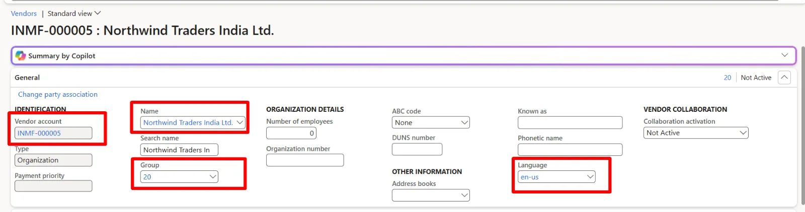 Screenshot — General tab