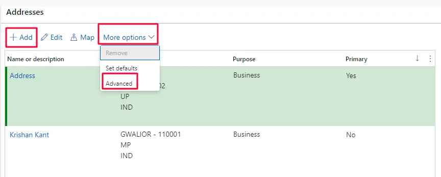 Screenshot — Address
