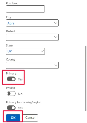 Screenshot — Address